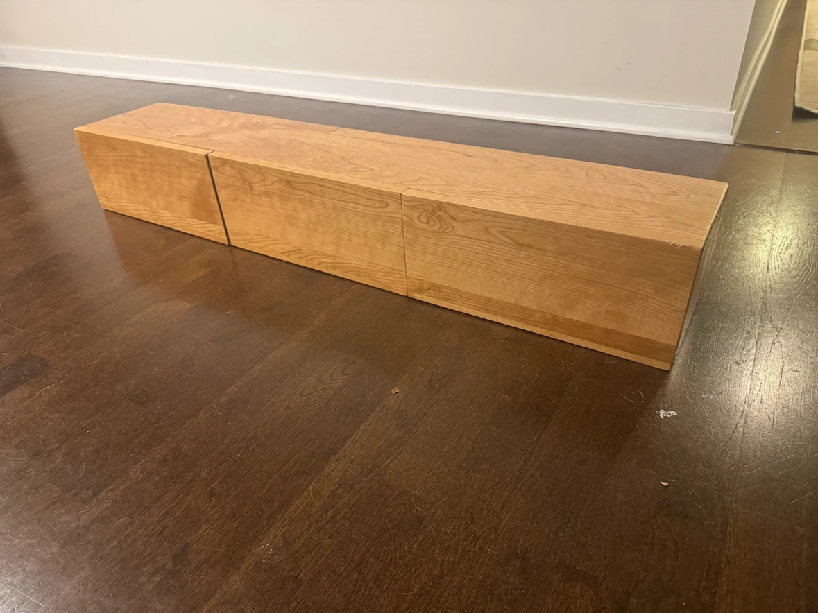 Solid Cherrywood Floating Shelf 3 Drawers