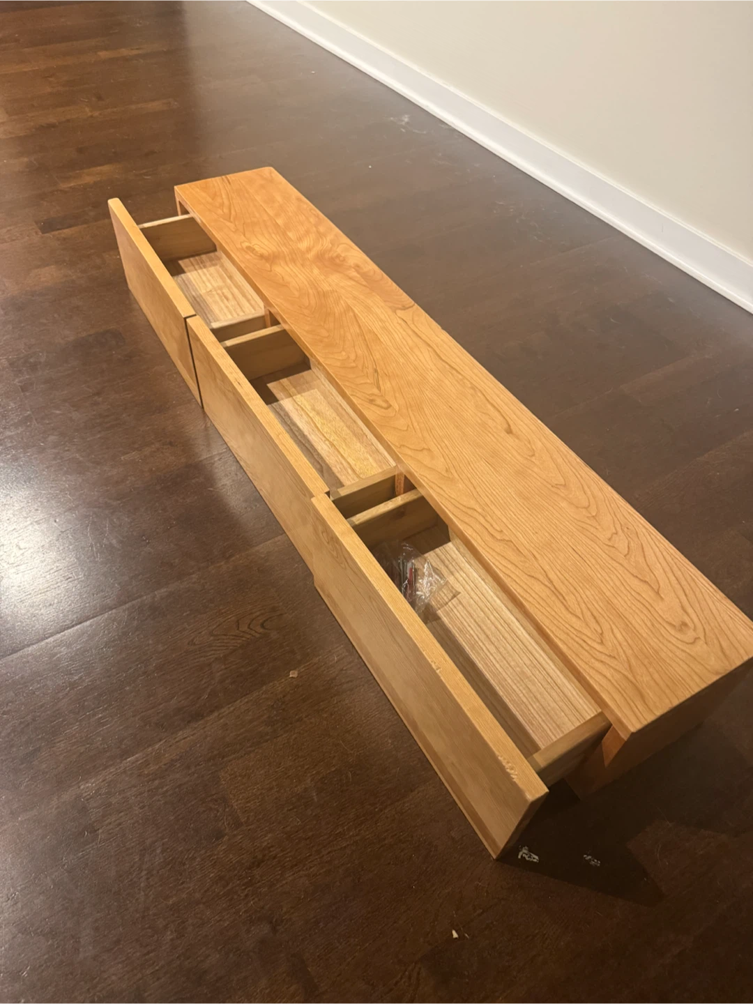Solid Cherrywood Floating Shelf 3 Drawers - photo 3