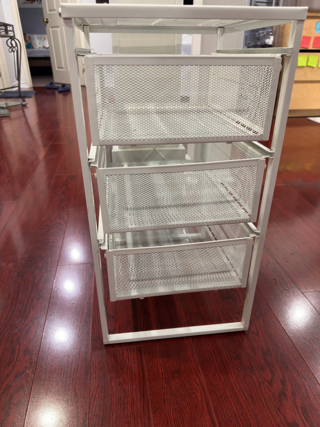 White Metal Mesh 3-Drawer Storage Unit - photo 2