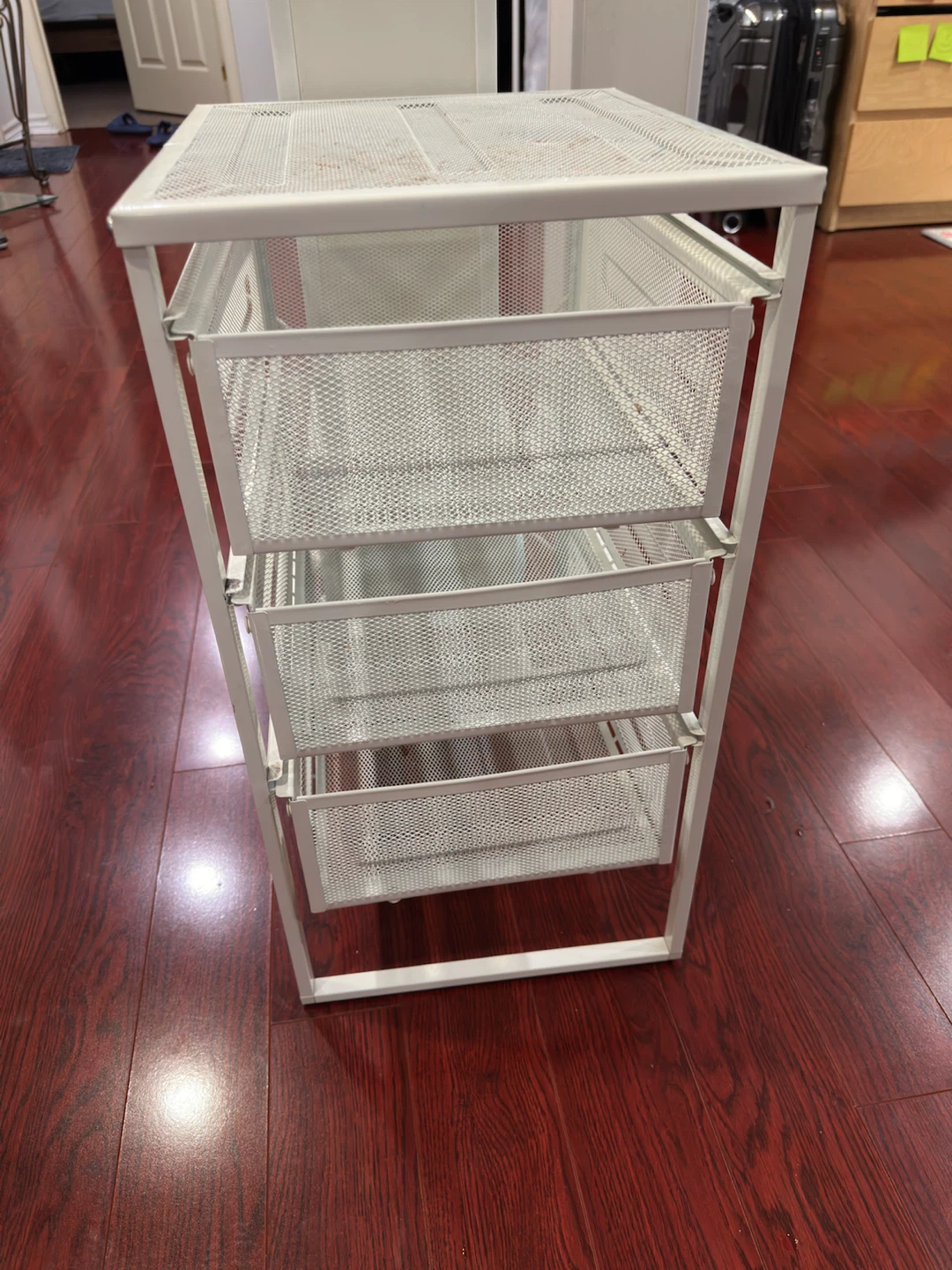 White Metal Mesh 3-Drawer Storage Unit - photo 3