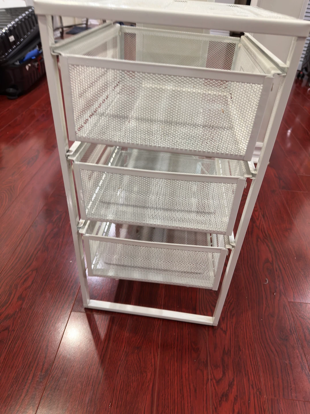 White Metal Mesh 3-Drawer Storage Unit - photo 4