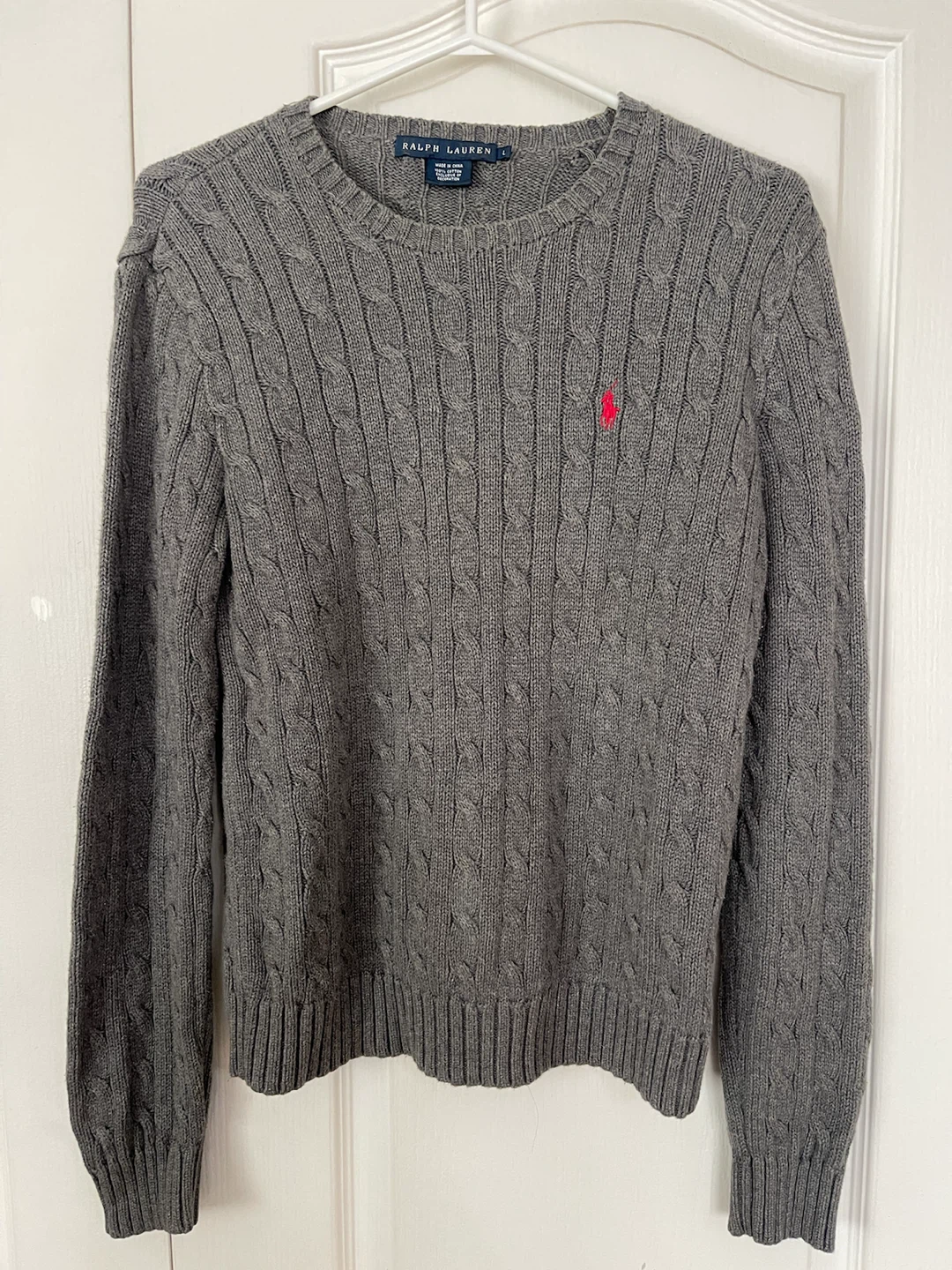 Ralph Lauren Grey Cable Knit Sweater