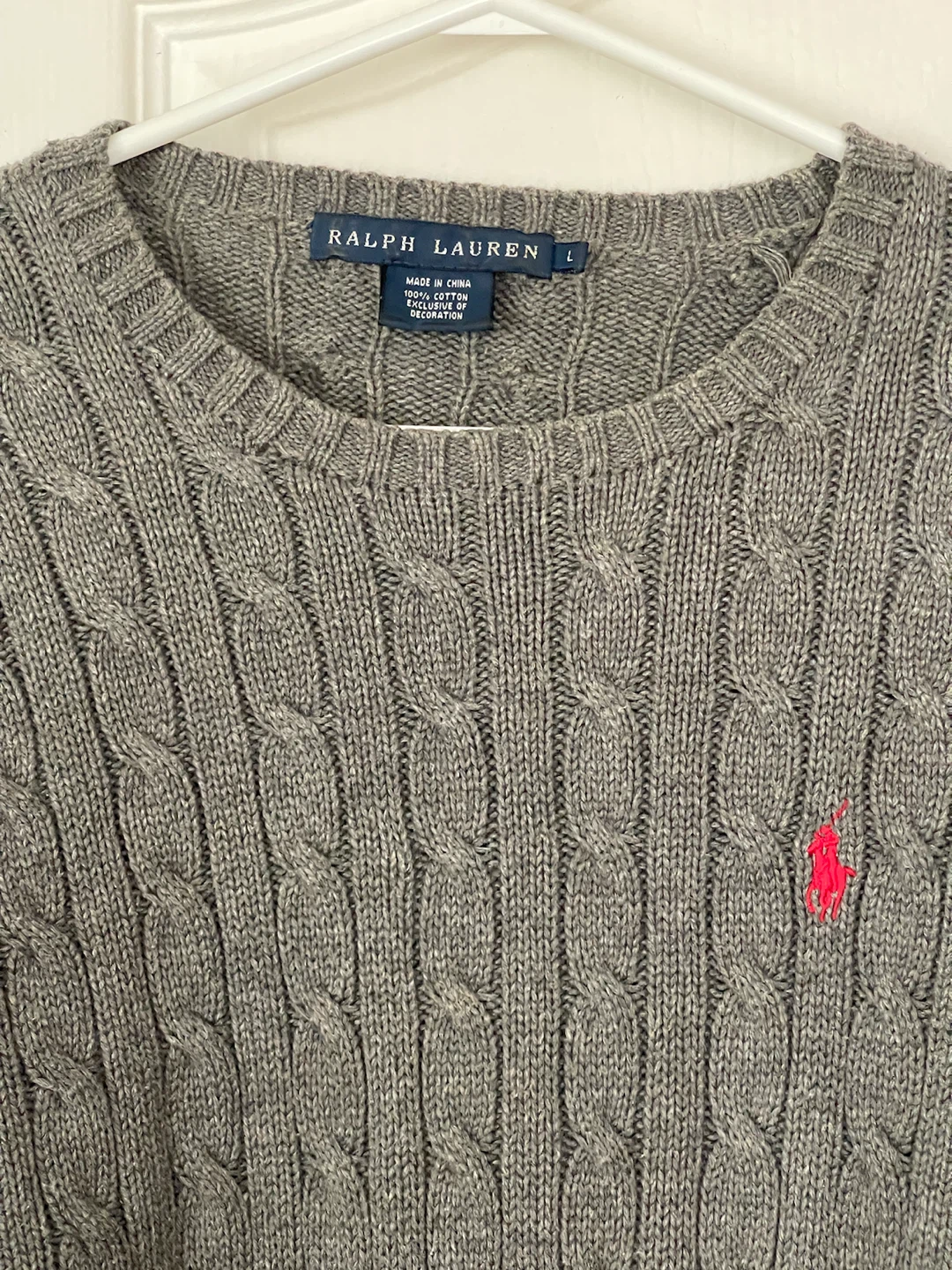 Ralph Lauren Grey Cable Knit Sweater - photo 3