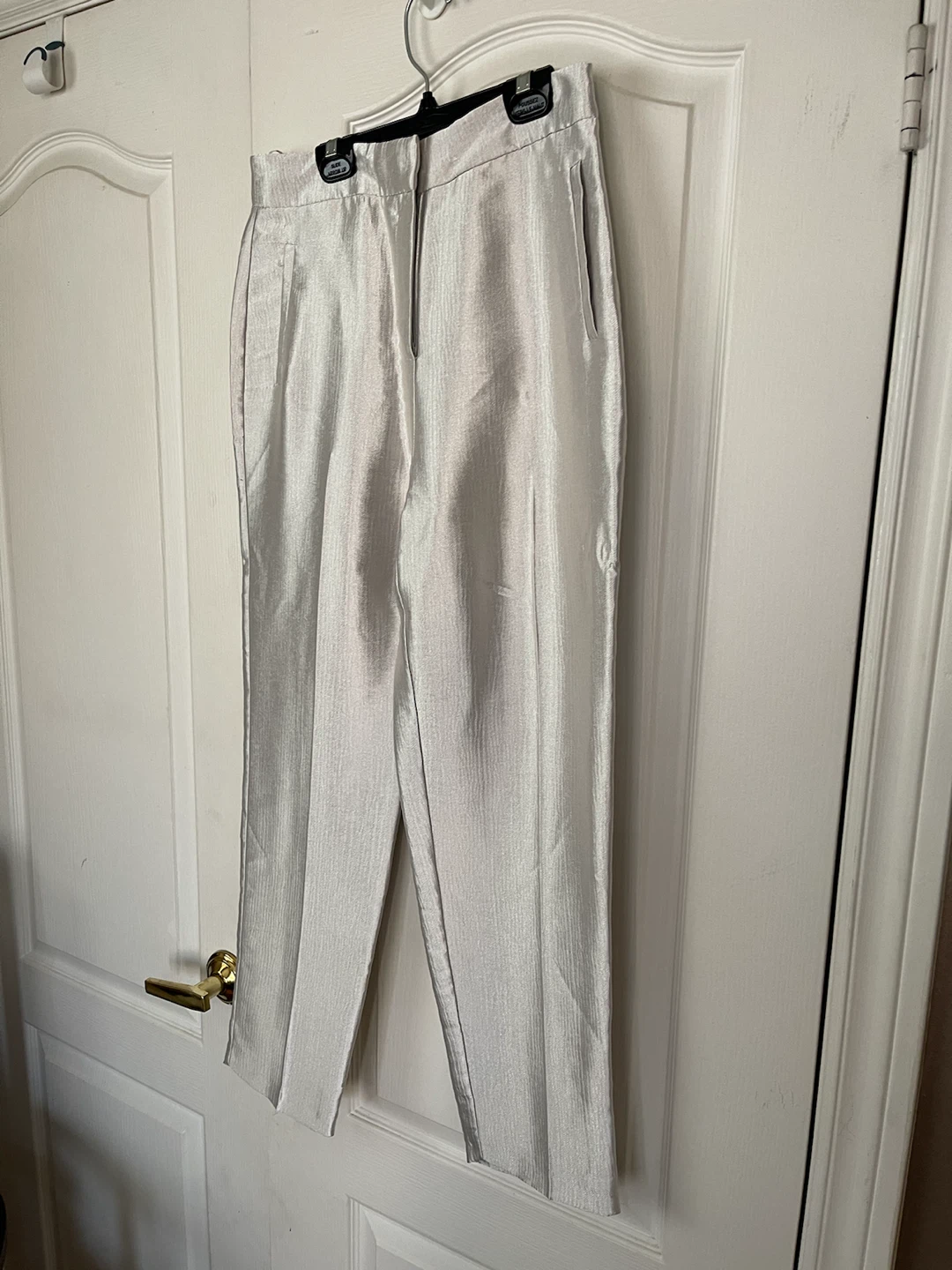 Topshop Metallic Silver Trousers