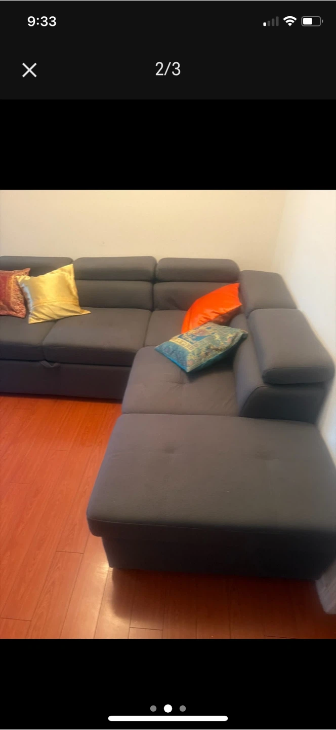 Dark Grey Sectional Sofa with Storage - photo 4