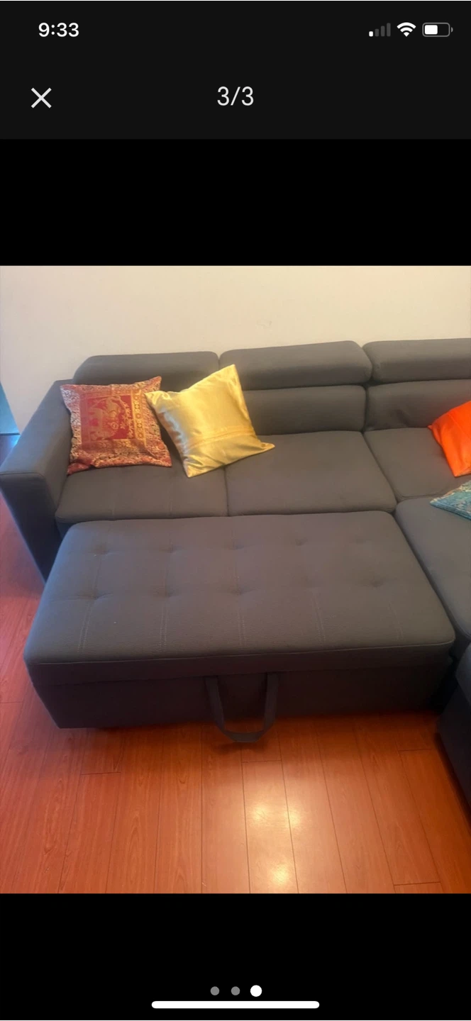 Dark Grey Sectional Sofa with Storage - photo 5