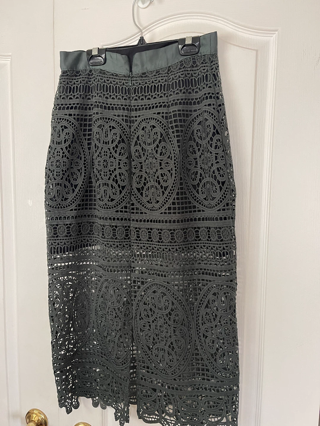 Topshop Dark Green Lace Pencil Skirt - photo 3