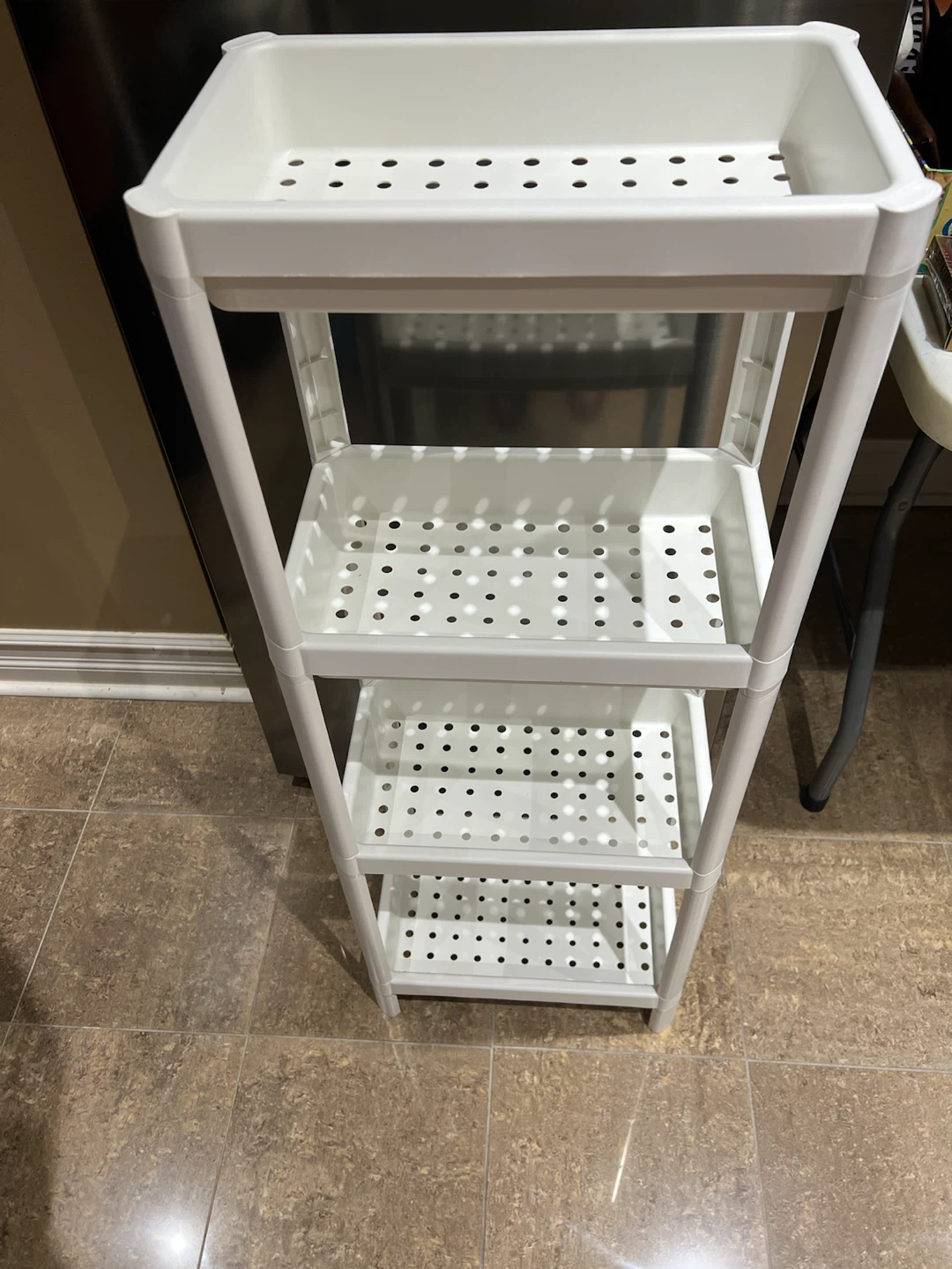 White 4-Tier Plastic Storage Shelf