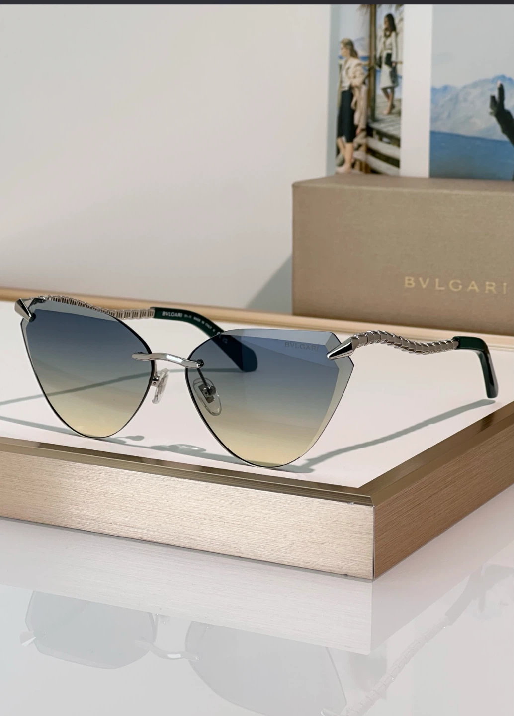 Bvlgari Cat Eye Gradient Sunglasses