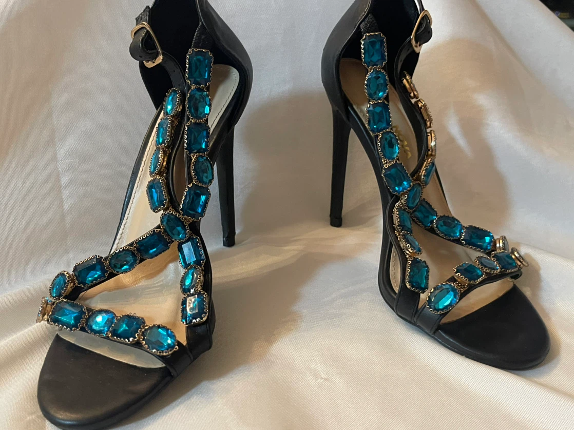 Fashion Nova Blue Rhinestone Heels - photo 2