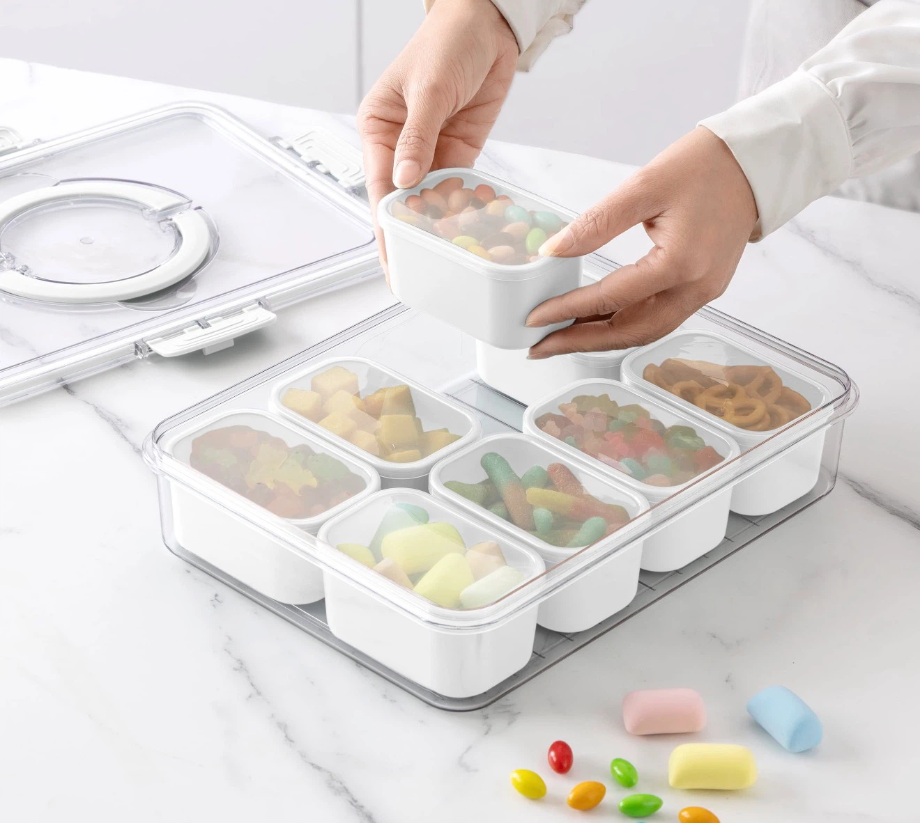 8-Compartment Snack Storage Container