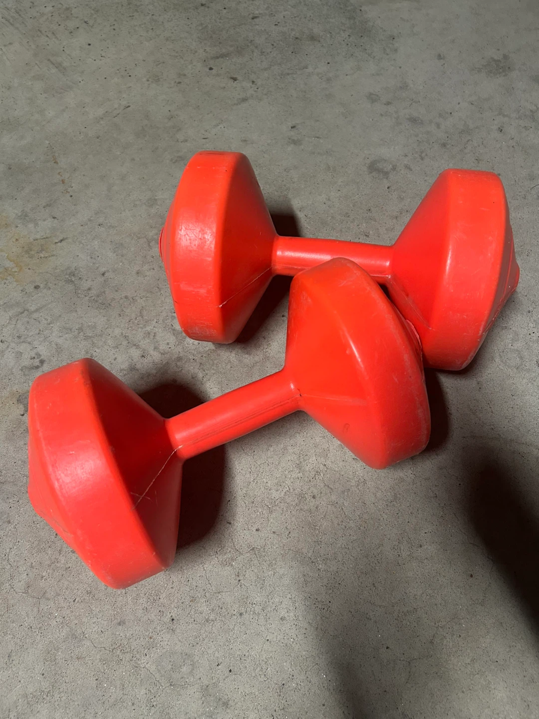 Two 10lb Orange Dumbbells