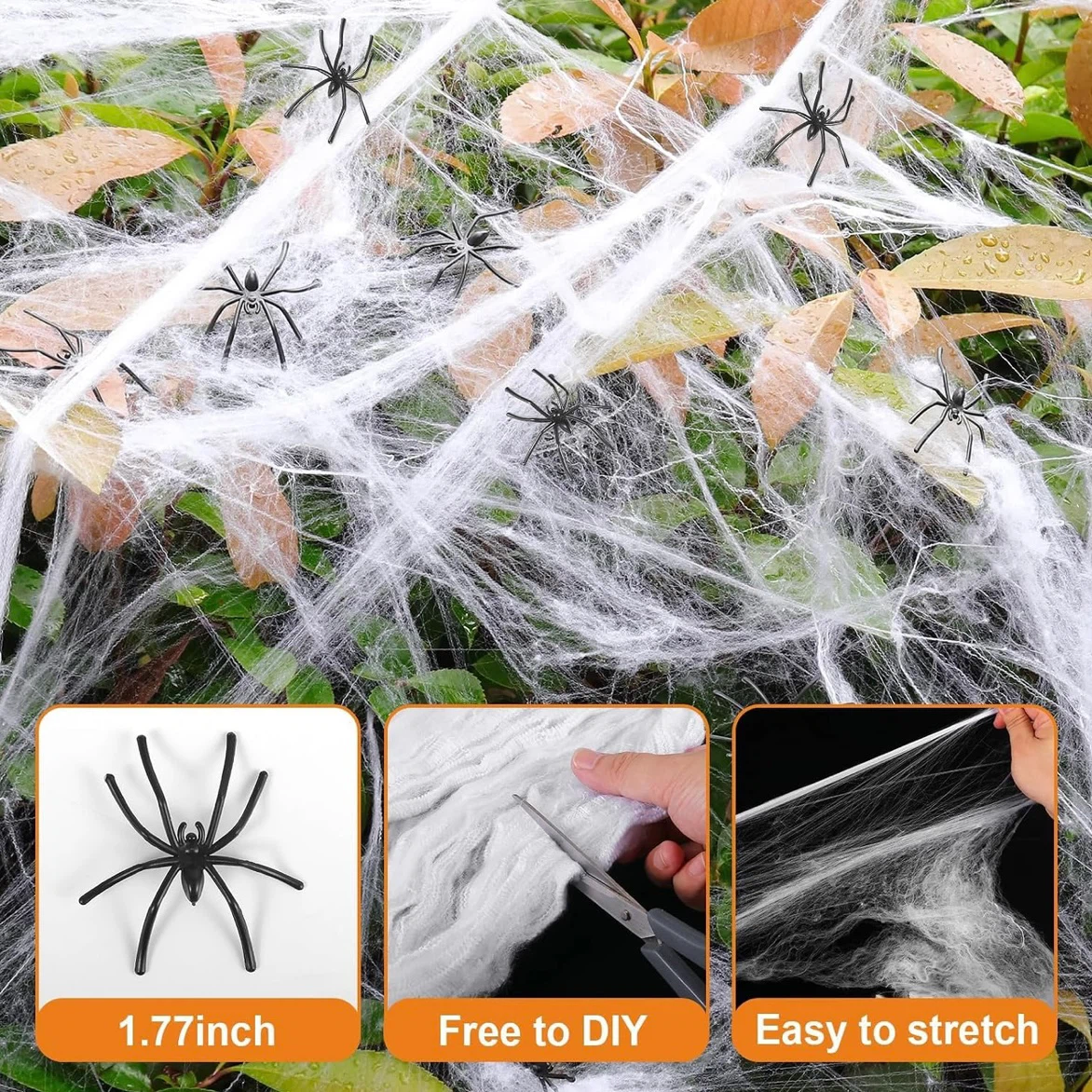 Brand New Halloween Stretch Spider Webs Decor - photo 3