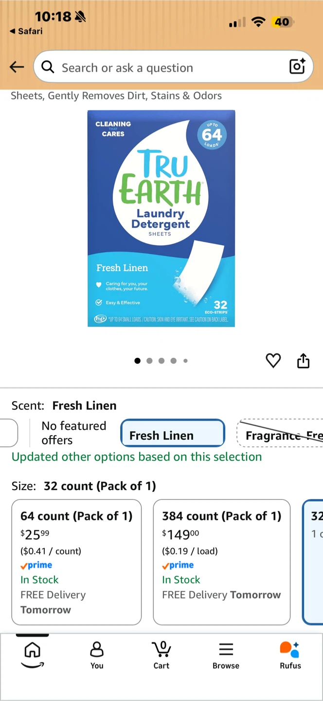Tru Earth Laundry Detergent Sheets - Fresh Linen