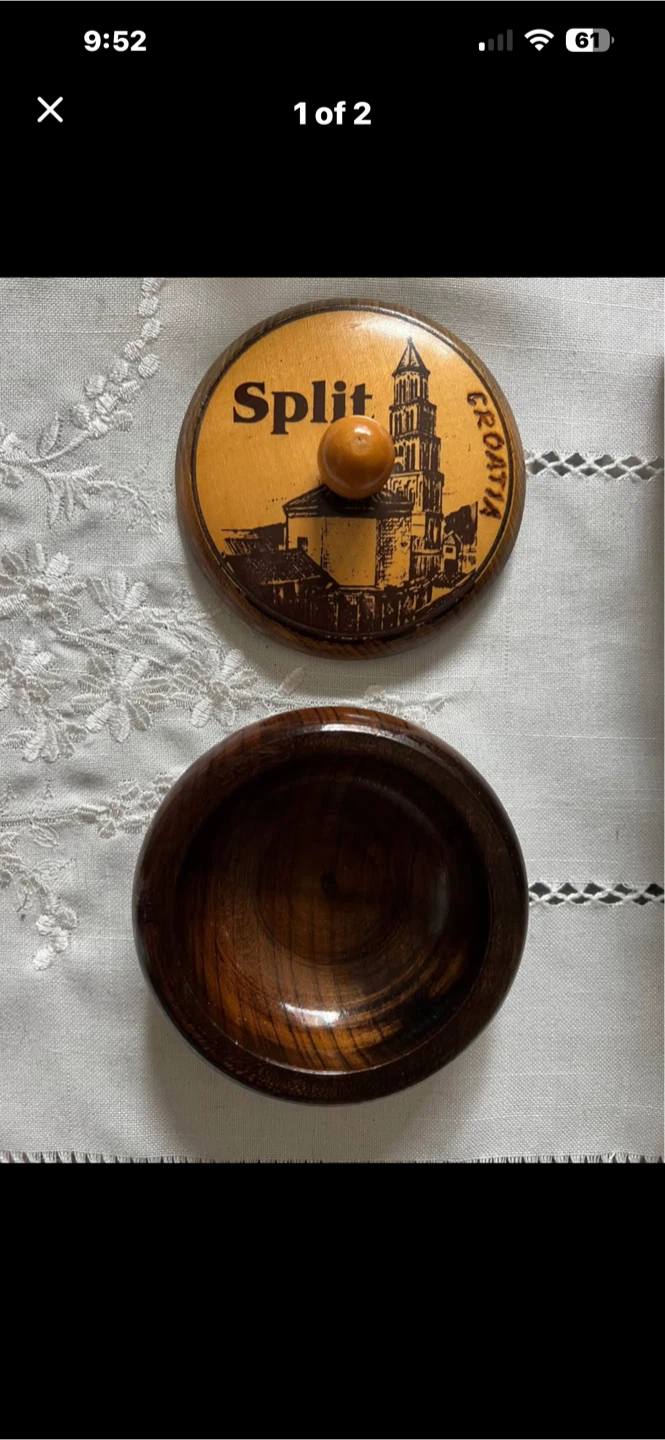 Split Croatia Wooden Souvenir Trinket Box