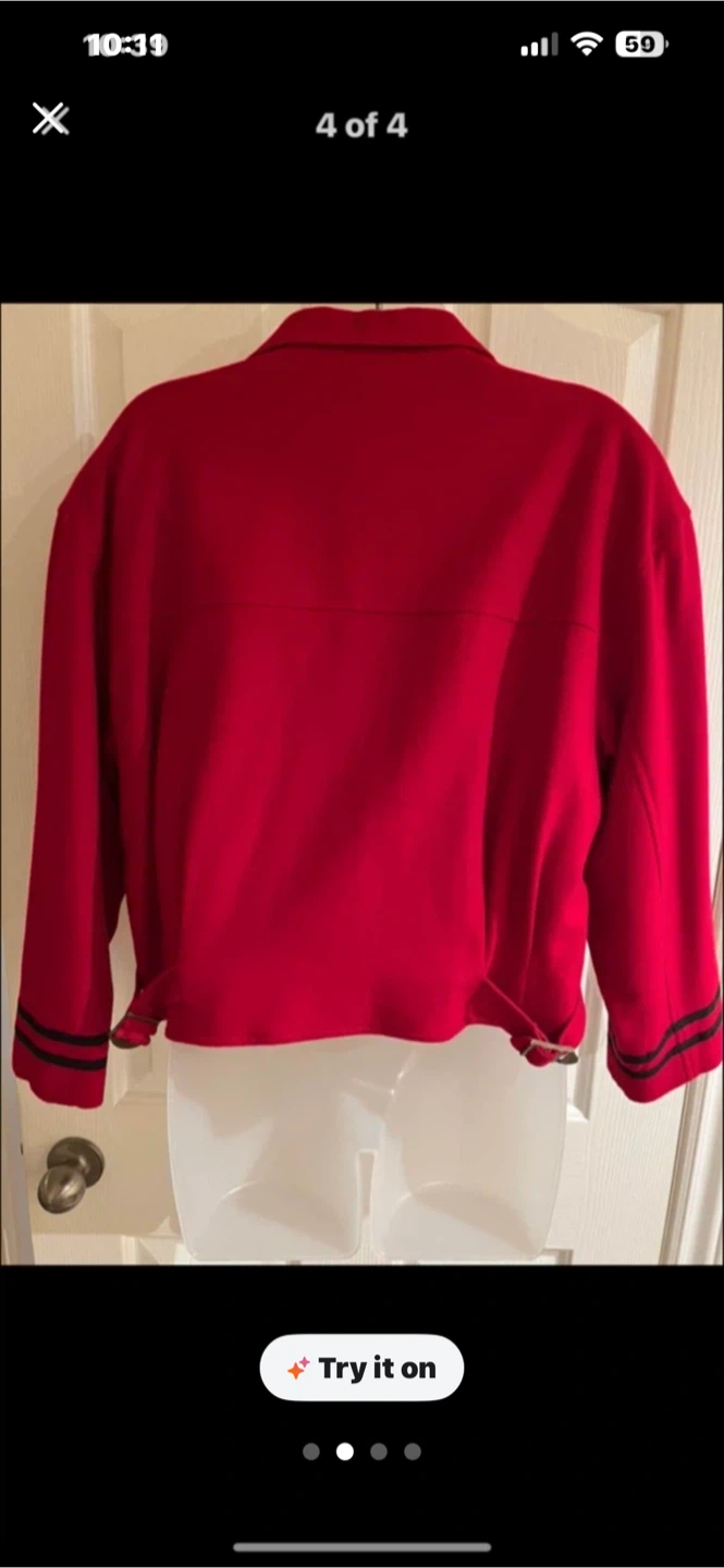 Liz Wear Red Virgin Wool Blend Jacket - photo 2