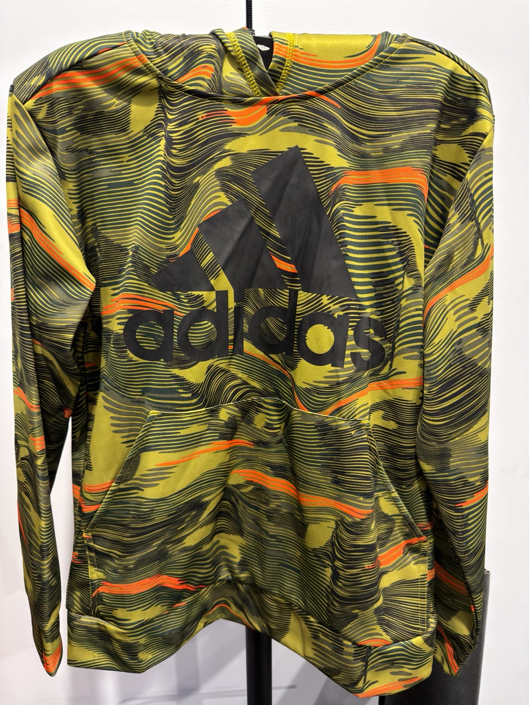 Adidas Youth Hoodie - Green/Orange Print