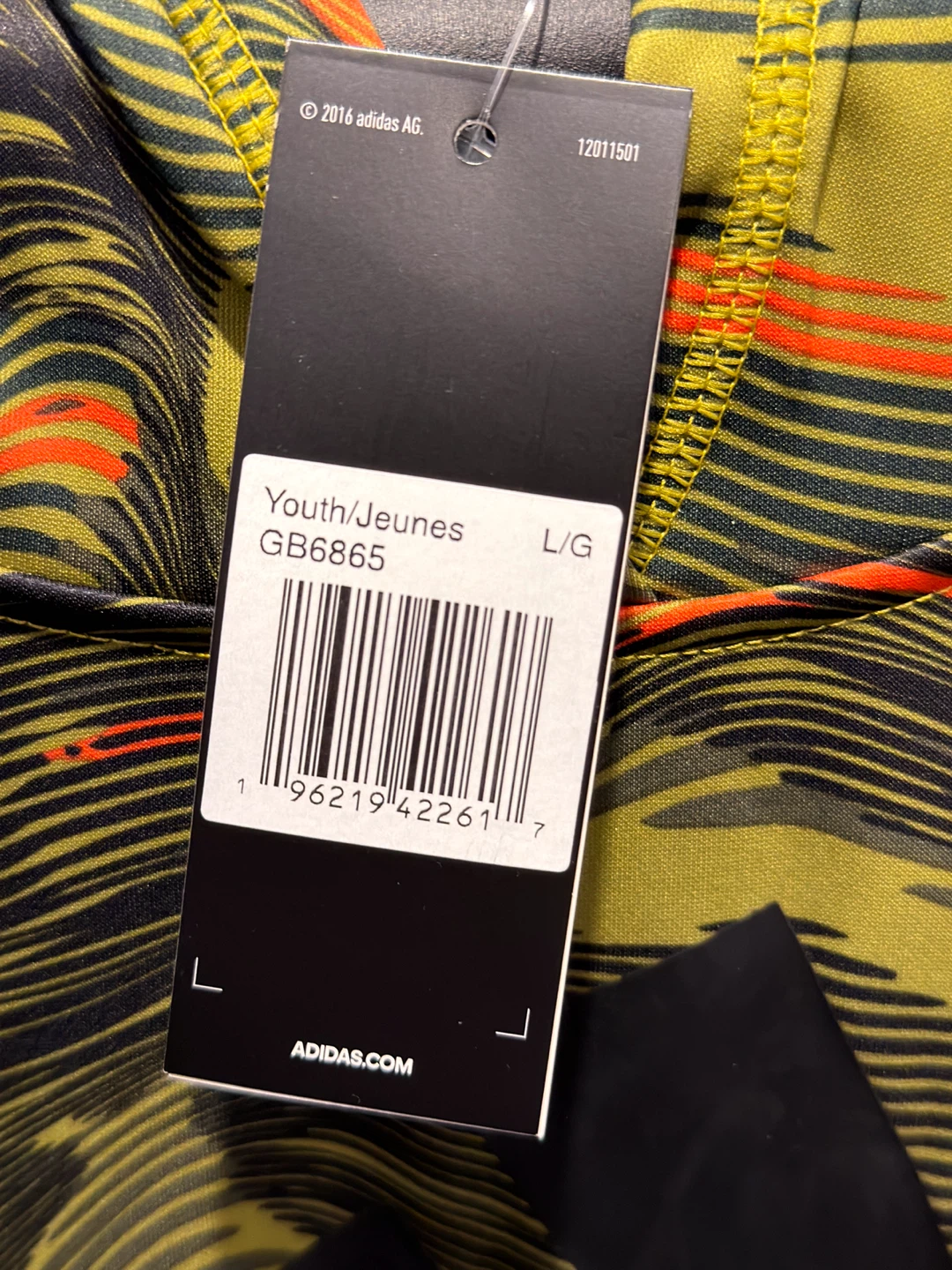 Adidas Youth Hoodie - Green/Orange Print - photo 3