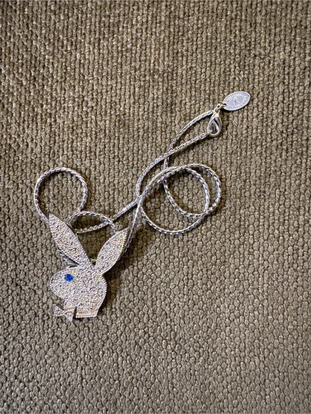 Authentic Playboy Bunny Crystal Pendant Necklace