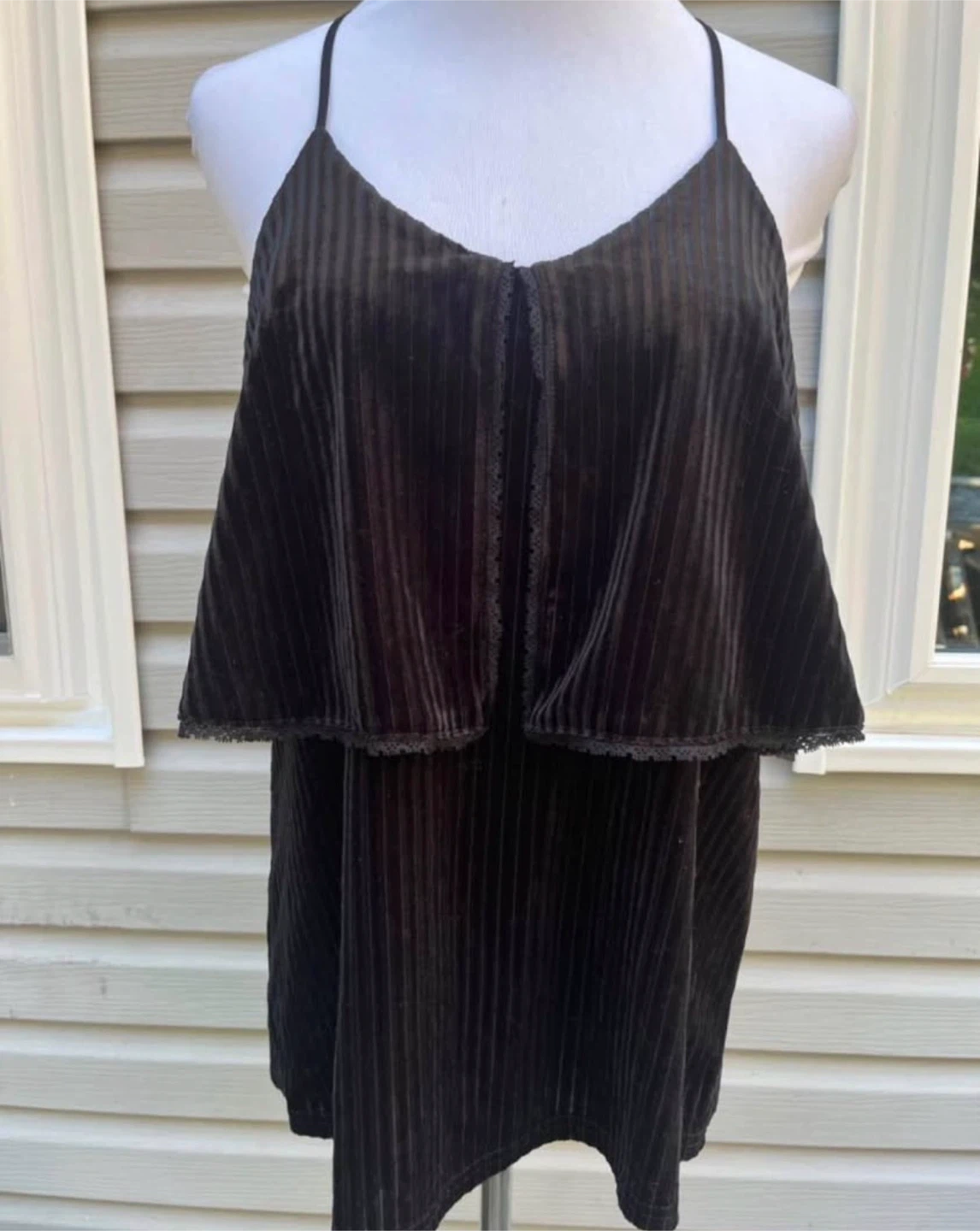 Ro & De Ribbed Velvet Layered Cami