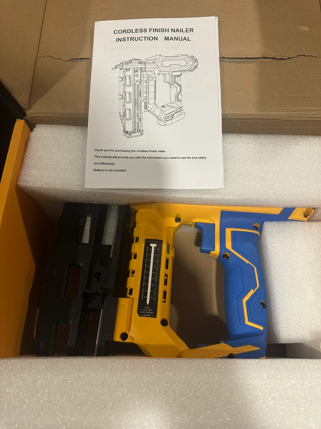 Cordless 16GA Finish Nailer Compatible with Dewalt Battery - photo 5