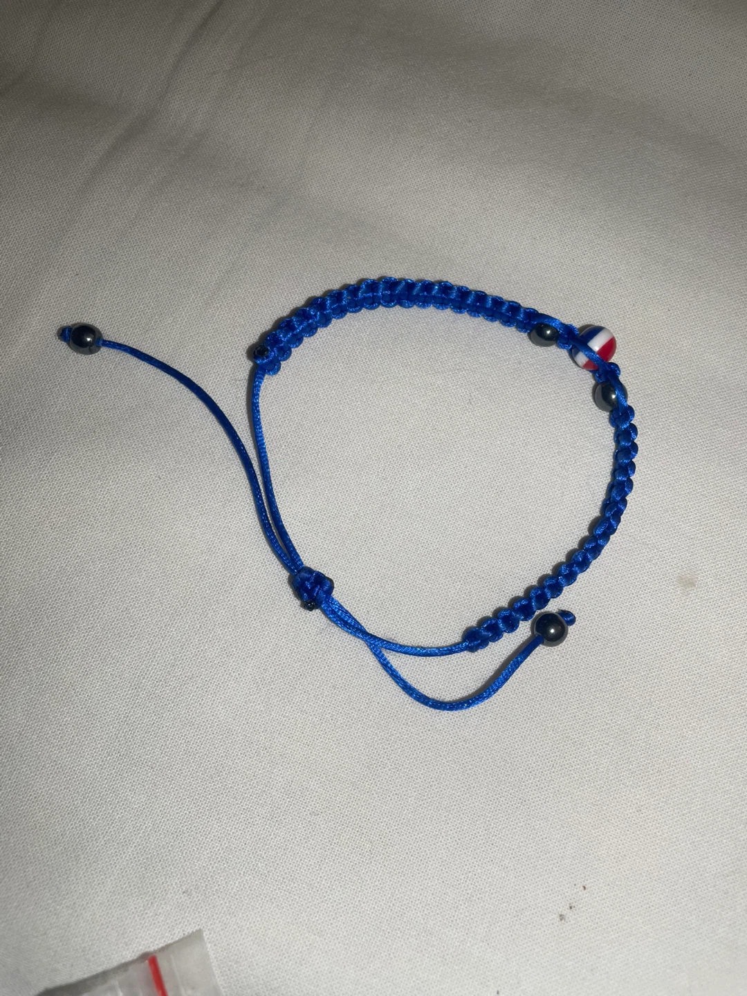 Blue Cord Bracelet with Beads