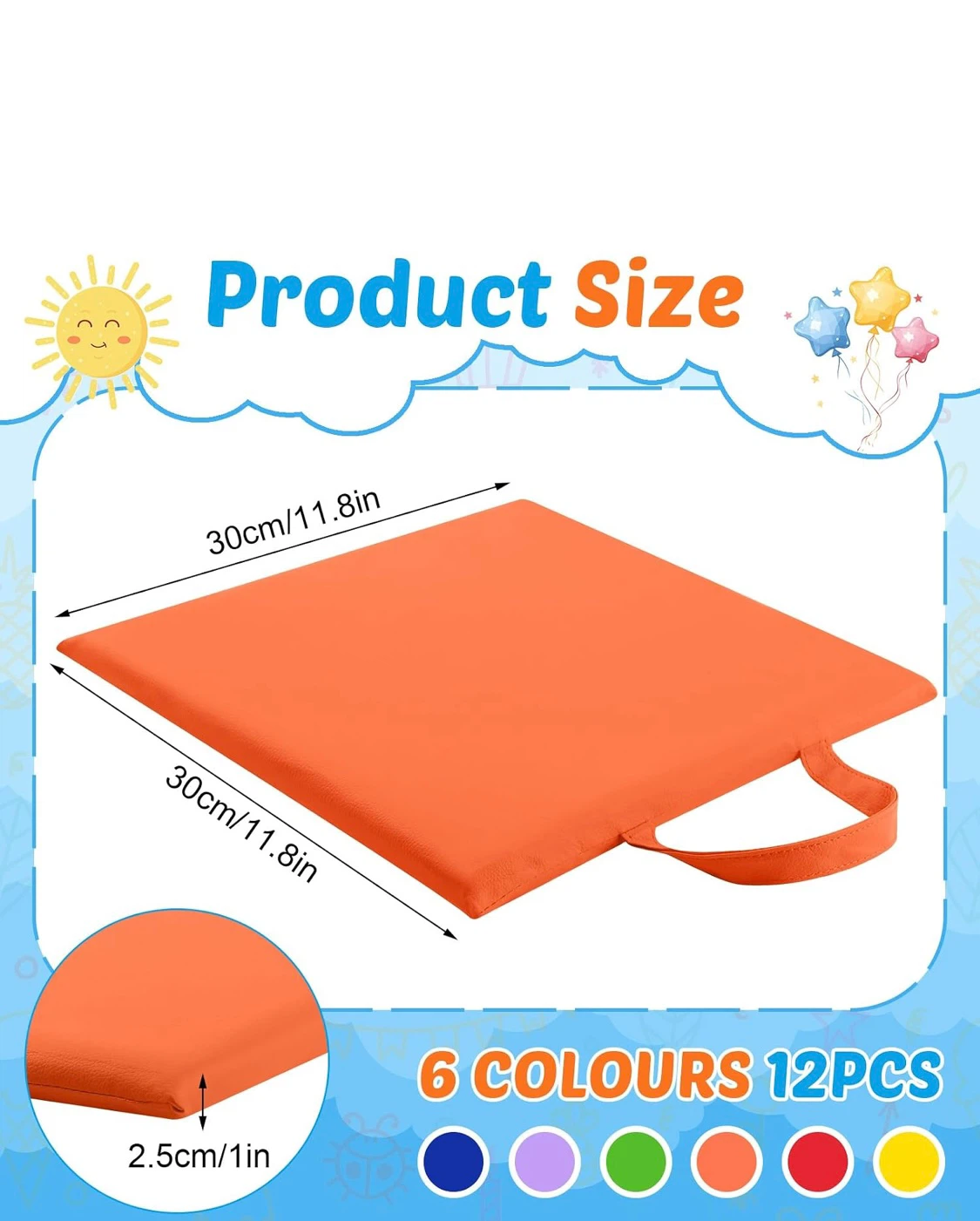 12 Psc floor cushions ( room, class, picnic) - photo 3