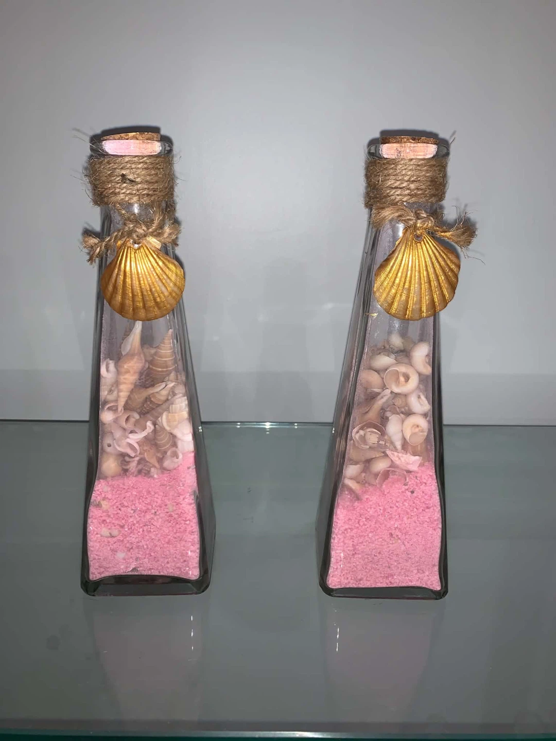 Set of Two Decorative Glass Seashell Bottles - photo 3