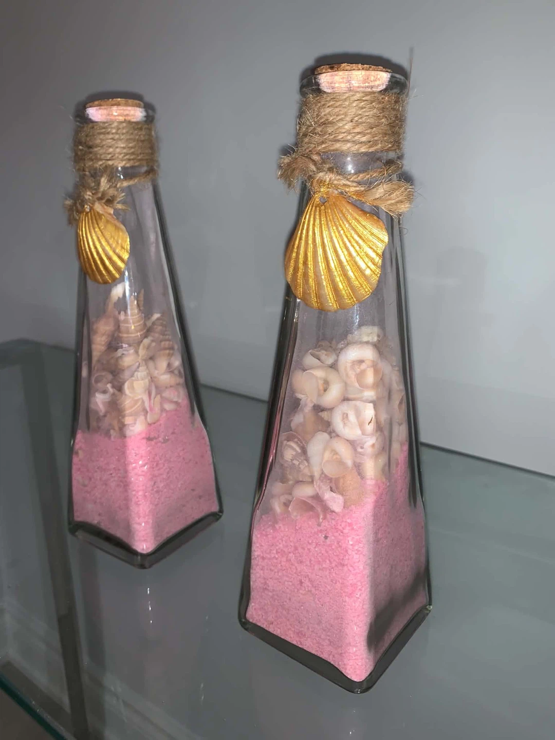 Set of Two Decorative Glass Seashell Bottles - photo 4