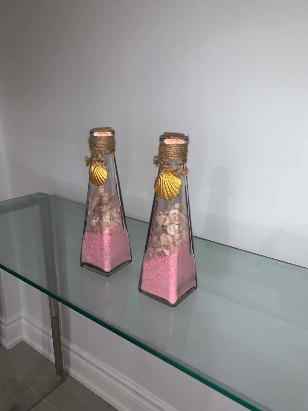 Set of Two Decorative Glass Seashell Bottles - photo 5