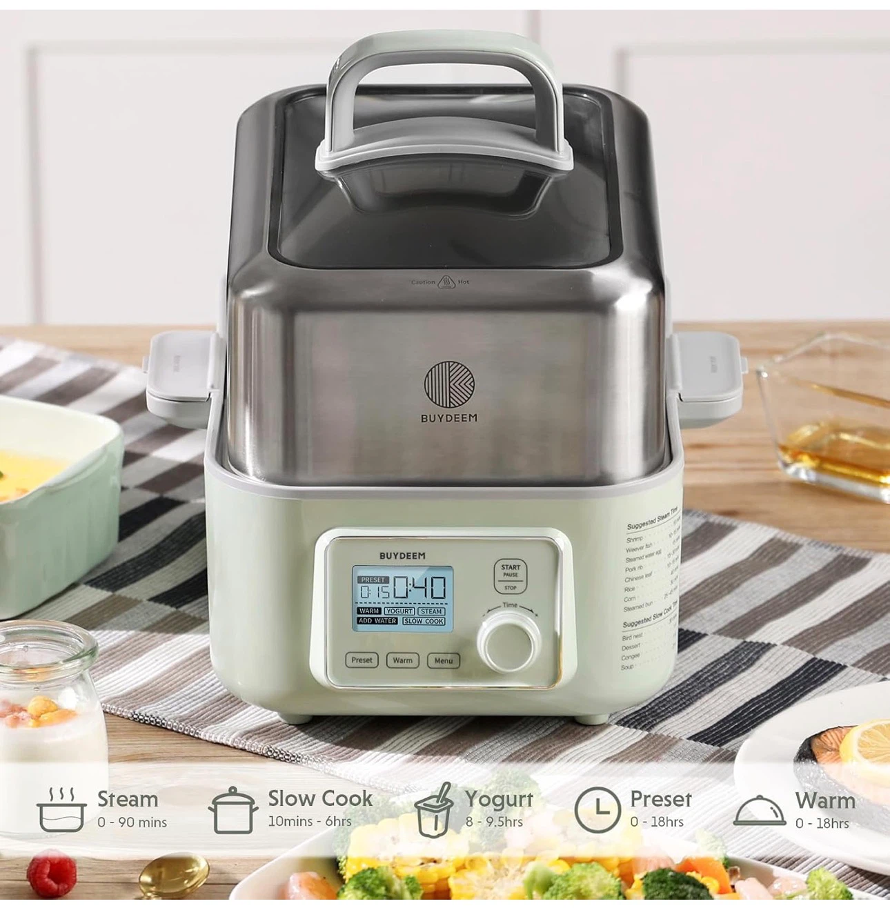 BUYDEEM G553 5.3Qt Electric Food Steamer, - photo 3
