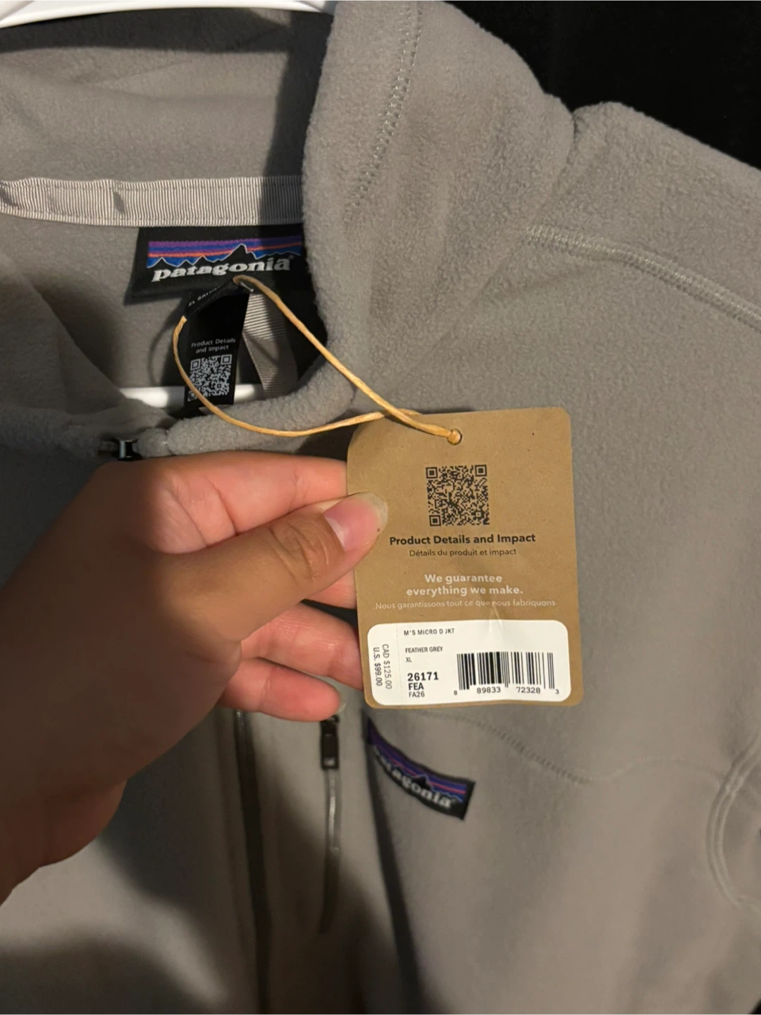 Patagonia Mens Micro D Jacket Feather Grey XL - photo 4