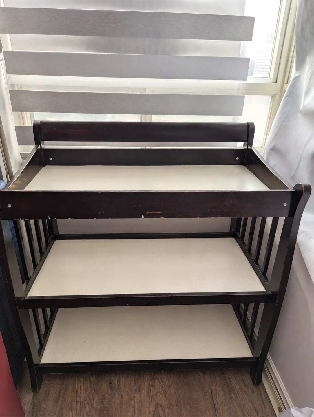 Dark Brown Wooden Table -3 racks