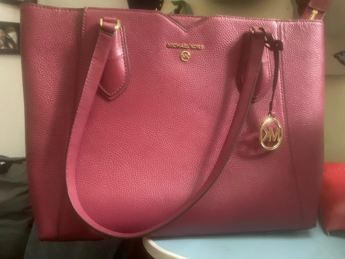 Michael Kors Mae Medium Tote Bag in Berry