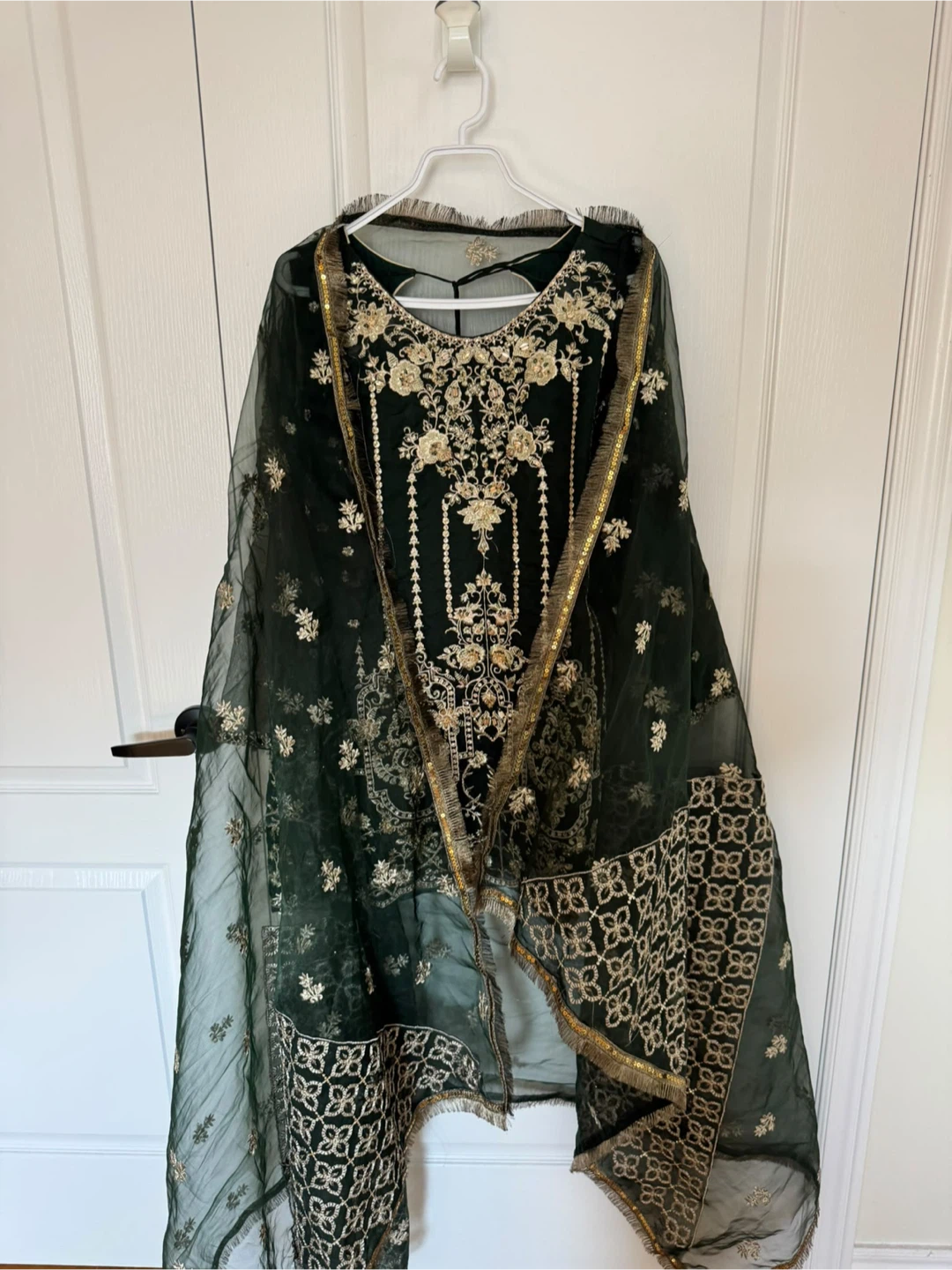 Dark Green Embroidered Pakistani Suit