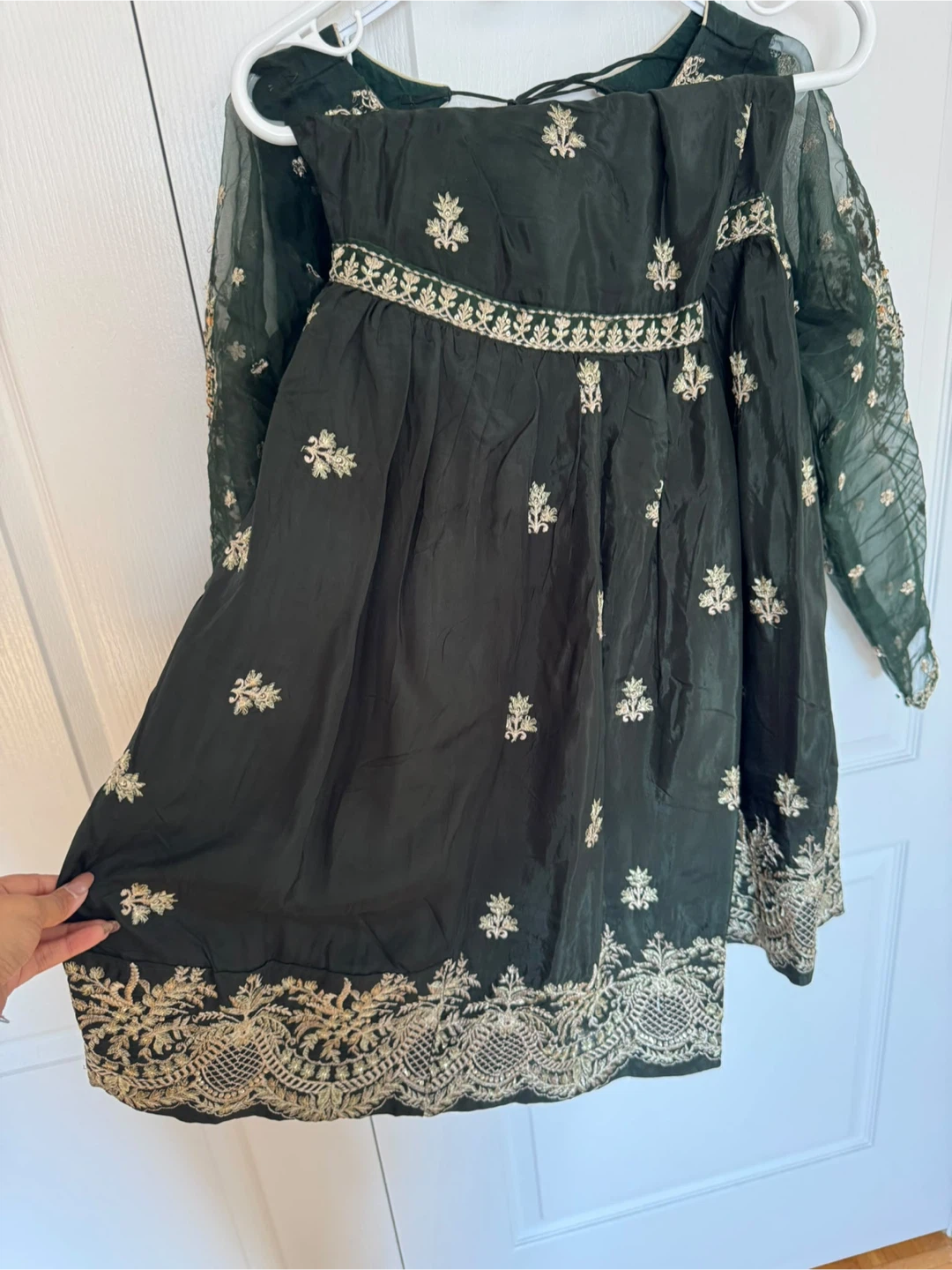 Dark Green Embroidered Pakistani Suit - photo 3