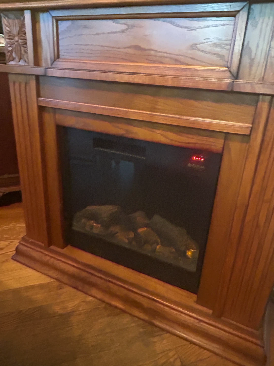 Electric Fireplace with Wood Mantel - photo 2