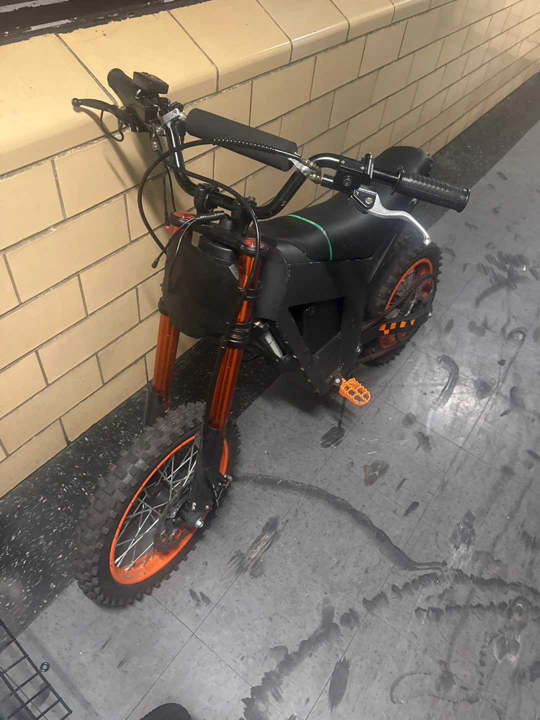 Electric Dirt Bike, Black and Orange