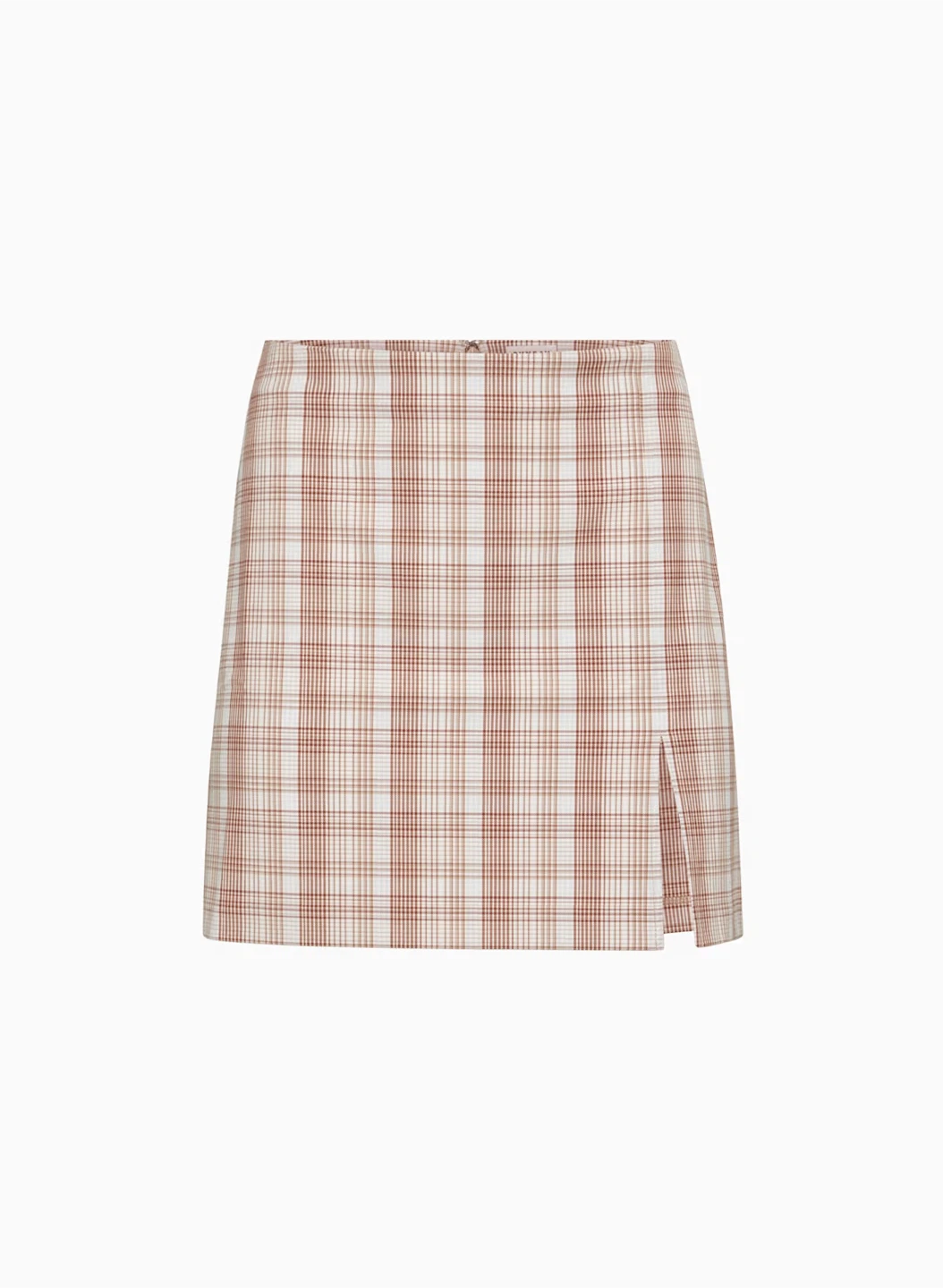 Aritiza Sunday Best Plaid Aline Mini Skirt Cream & Tan Size 00