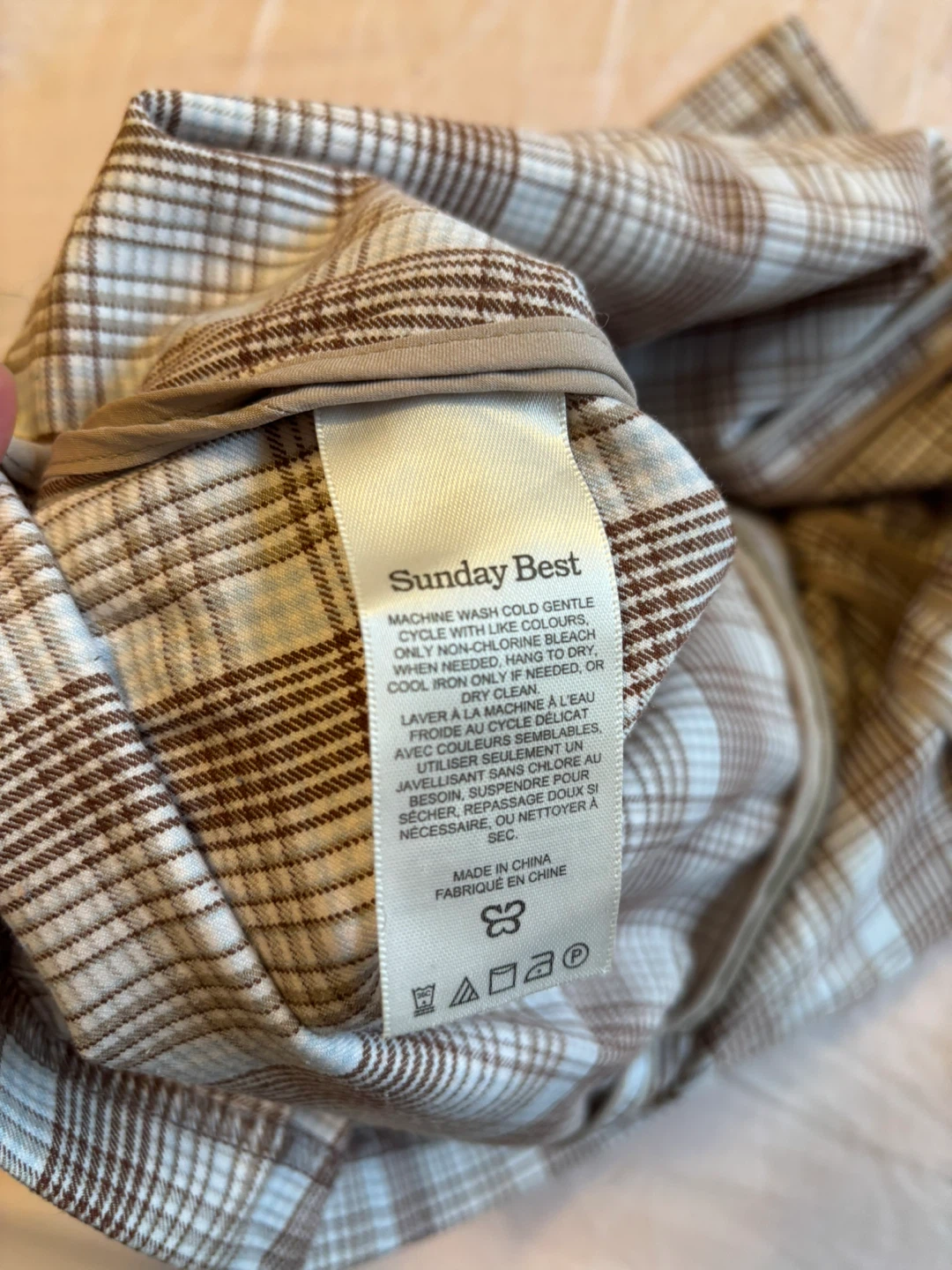 Aritiza Sunday Best Plaid Aline Mini Skirt Cream & Tan Size 00 - photo 5