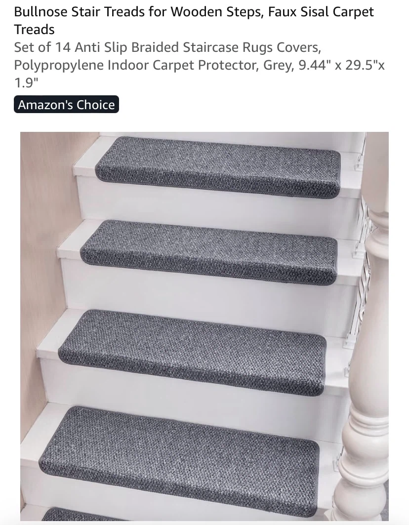 New Bullnose Stair Treads Grey Set of 14