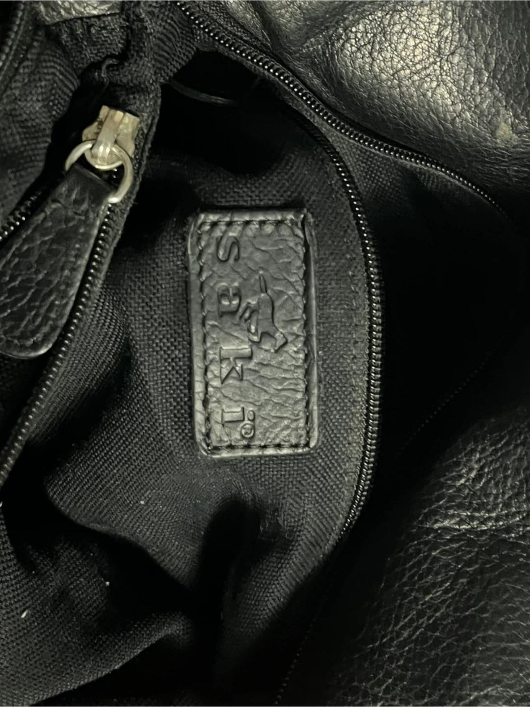 Saki black leather tote bag