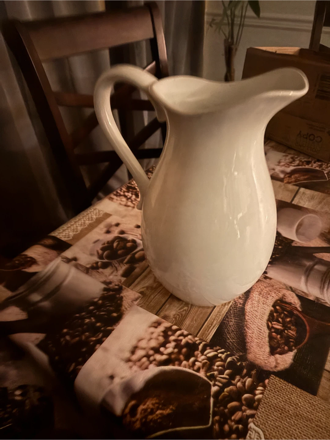 White Ceramic Pitcher and Serving Platter Set - photo 3