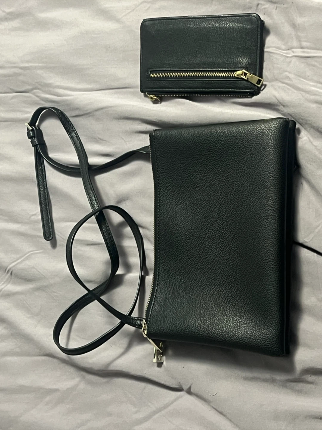 Guess Black Crossbody Bag and Wallet Set