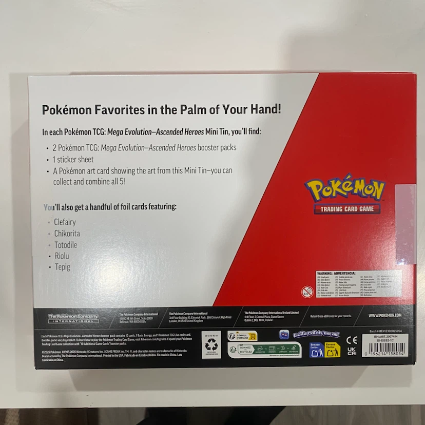 Pokémon TCG: Mega Evolution-Ascended Heroes 5-Pack Mini Tins - photo 2