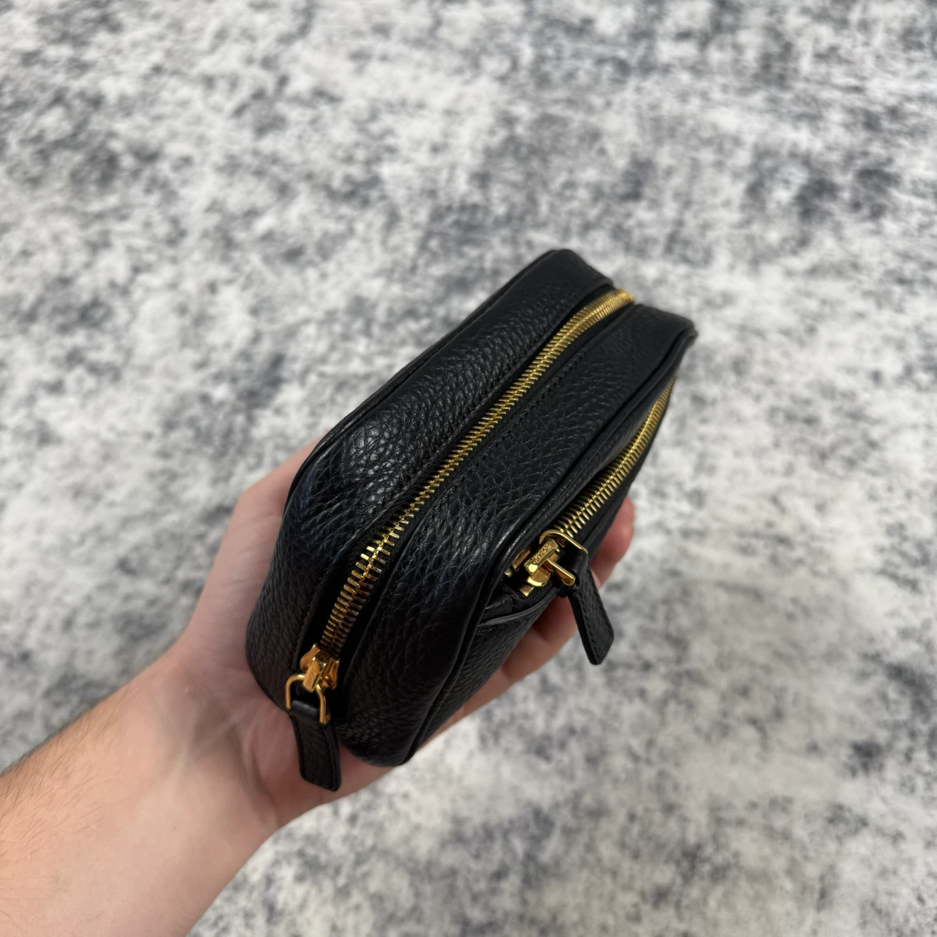 Tom Ford Black Grained Leather Cosmetic Bag - photo 4