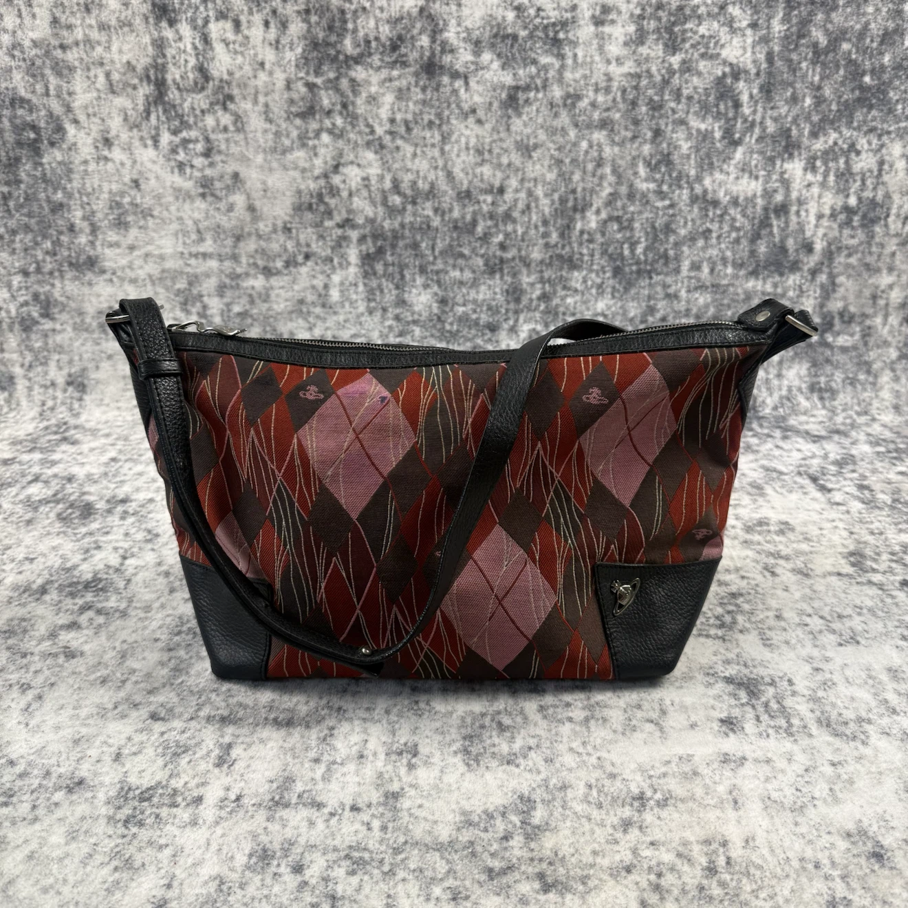 Vivienne Westwood Vintage Argyle Jacquard Orb Shoulder Bag