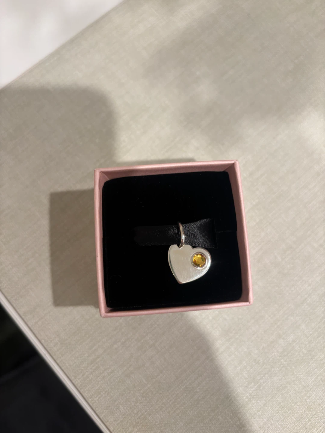 Pandora Sterling Silver Heart Charm with November Birthstone