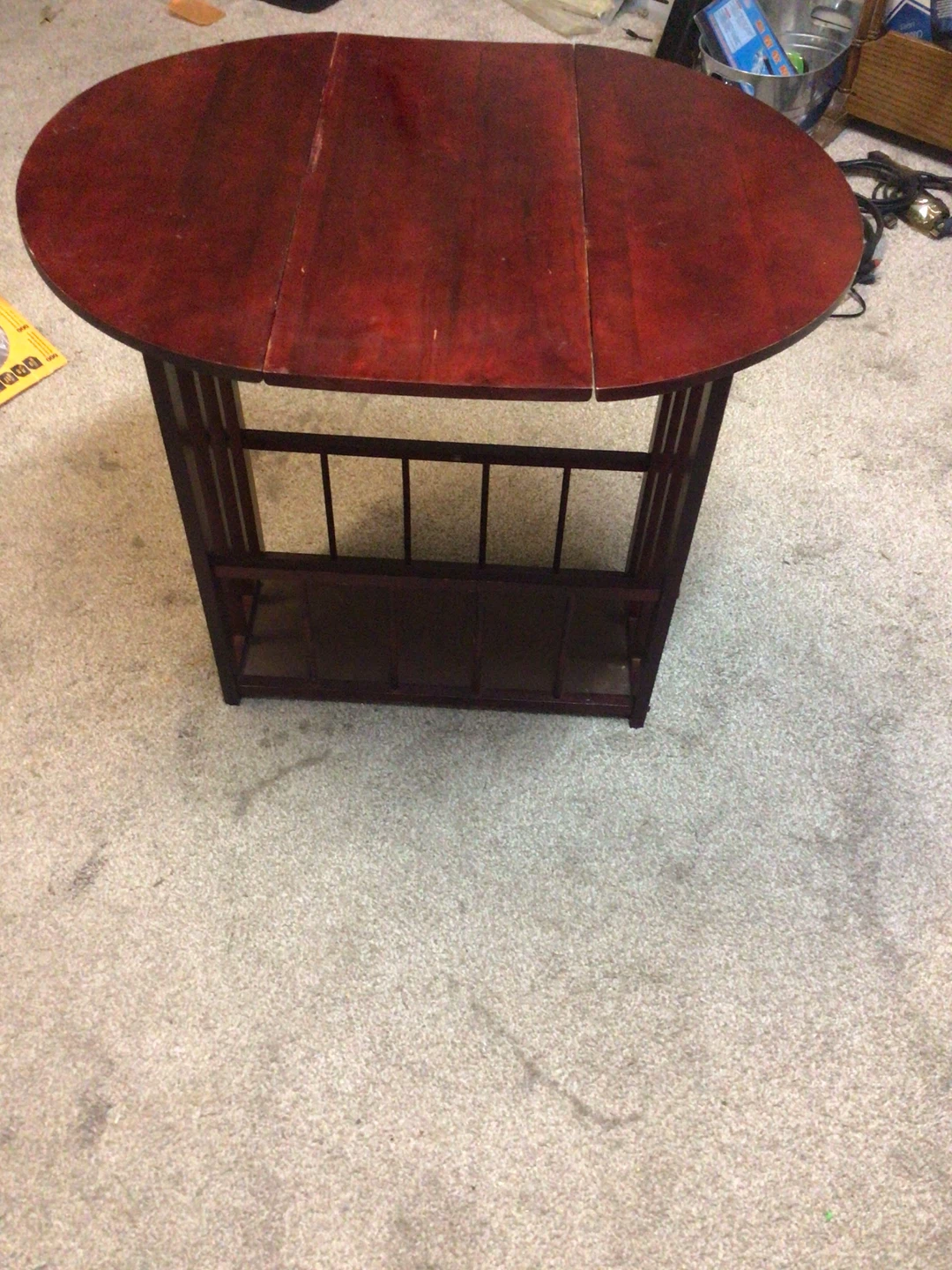Wooden Drop-Leaf Side Table - photo 2