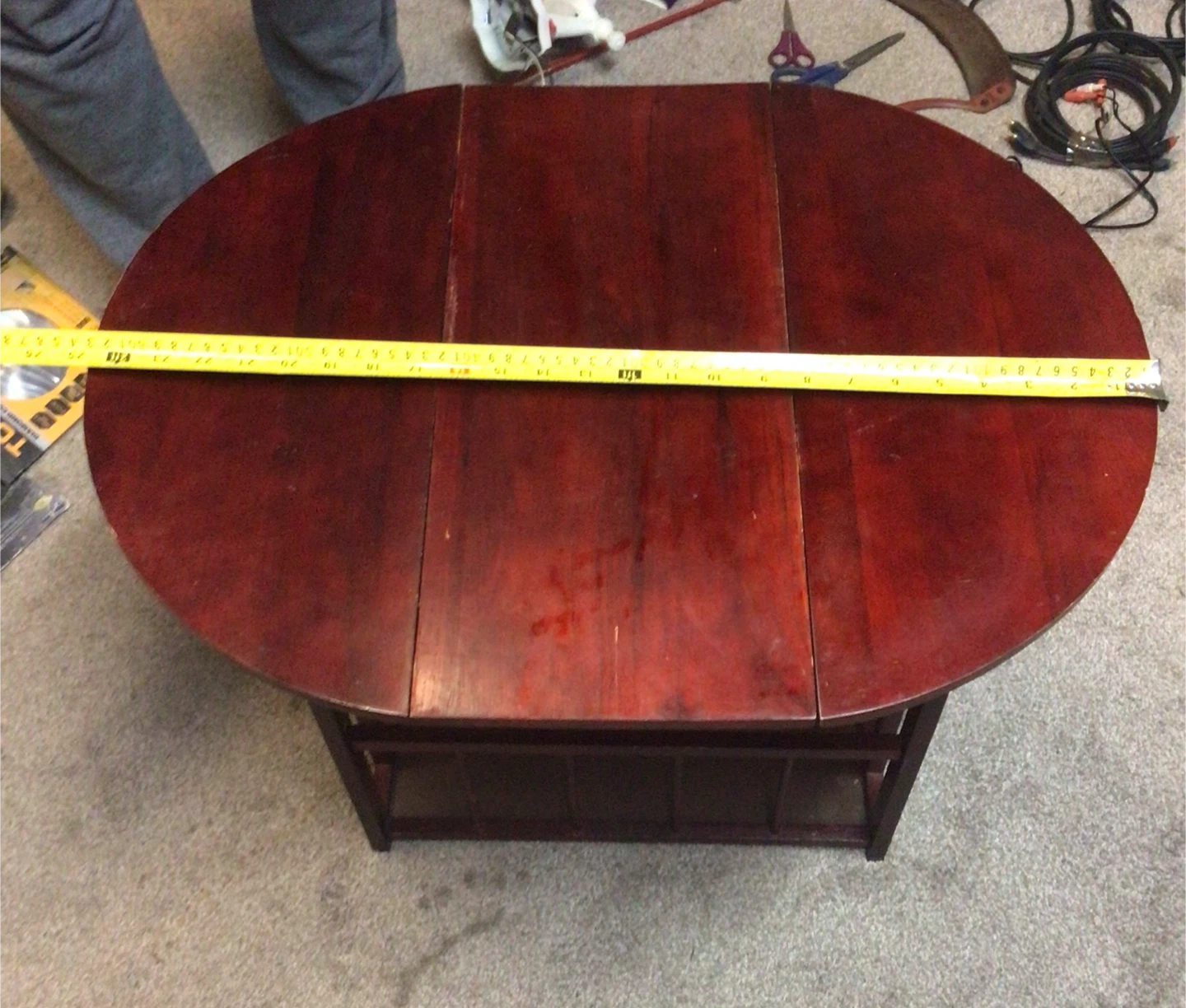 Wooden Drop-Leaf Side Table - photo 3